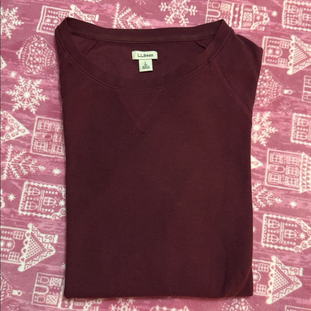 LL BEAN | Women's Unshrinkable Waffle Long Sleeve size Large
